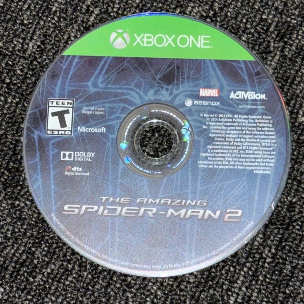 Microsoft Xbox One Marvel The Amazing Spider-Man 2 Disc Only Rated T Used Works.